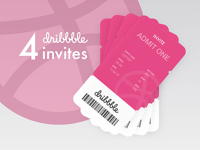 4 dribbble invites up for grabs admit branding design draft dribbble graphic design illustration invite nba prospect receipt sketch ticket typography ui ux vector