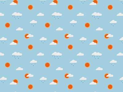Weather Pattern cloud flat design pattern pattern art pattern design rain sun vector