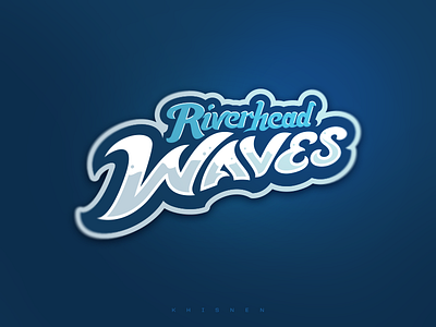Riverhead Waves Wordmark baseball branding logo logotype sport logo wave