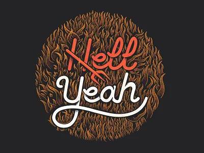 Hell Yeah! devil fire hell illustration ipadpro lettering procreate procreate lettering