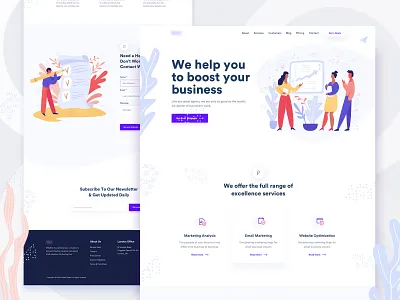 Creative Agency Landing Page 2019 trend agency business colorful corporate creative creative agency gradient illustration landing landing page marketing minimal modern portfolio startup typography ui web website