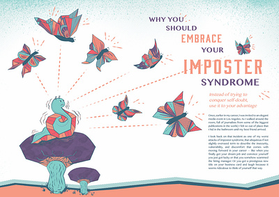 Editorial Layout - Imposter Syndrome design editorial illustration