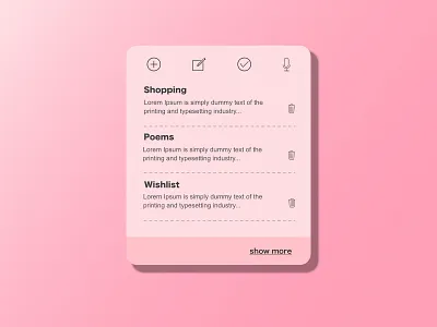 Notes Widget component dailyui dailyui065 dailyuichallenge design note notes notes widget ui ui ux uidesign webdesign widget