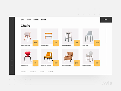 Catalog page template | Avis UI Pack buy catalog catalog design catalog page design download e commerce ecommerce interface minimal products template typography ui ui kit ui kits ux web web design website