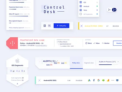 Project X - Product Components app application cards clean colors component components cyber dashboard data design desktop flat gradient graph interface product system ui ux