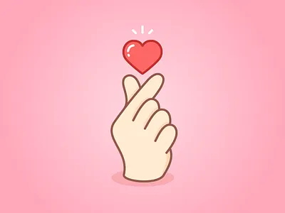 Finger Heart design finger gesture hand heart icon illustrate illustration korean logo today trend