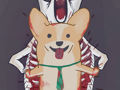 Evolution corgi evolution illustration procreate wolf