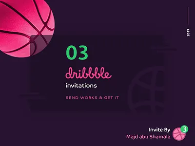 3 Dribbble Invite behance design dribbble dribbble invite free freelancer invitations iphone x mobile photoshop ui ux web