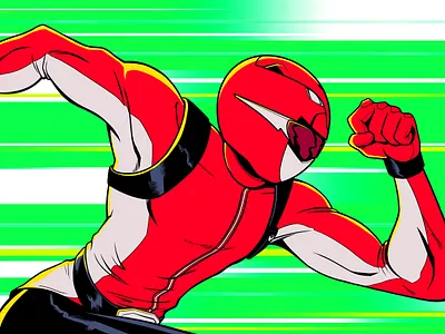 Red Buster 80s 90s artdirection characterdesign comics design gobuster illustration panama power rangers ranger red ranger super sentai superhero toys