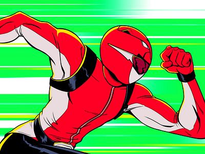 Red Buster 80s 90s artdirection characterdesign comics design gobuster illustration panama power rangers ranger red ranger super sentai superhero toys