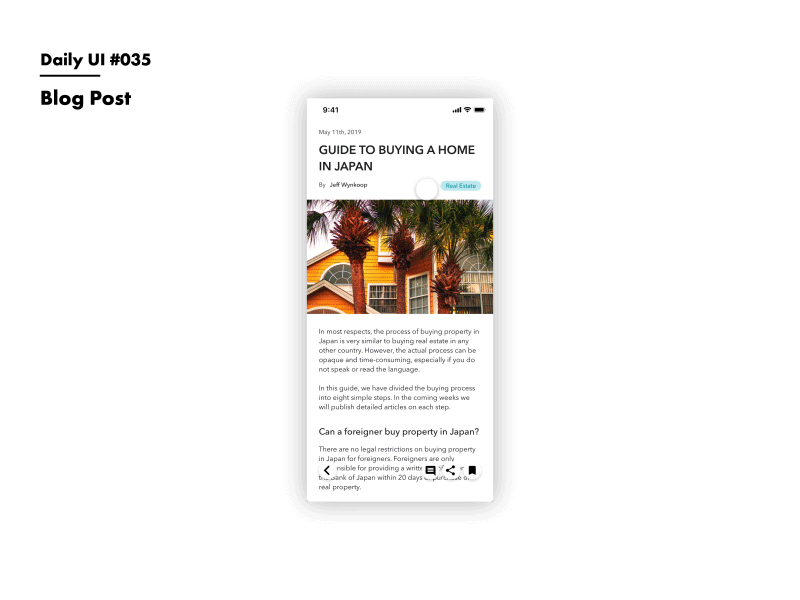 Daily UI #035 Blog Post adobexd animation blog blog post blog posts comment daily 100 daily 100 challenge dailyui