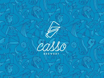 Casso Brewery Logo and Brand Pattern brand design brand identity brand pattern branding logo logo design repeating pattern visual identity