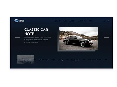 Pagoda Classics galley and upper fold branding cars design gallery homepage logo menu oldtimer photography pitch royal sketch typography ui upperfold ux vintage web webdesign website