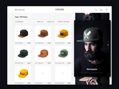 Caps Ecommerce Website Design. app appdesign character design dribbble follow illustration typography ui ui design inspiration uidesign ux uxdesign web webdesign