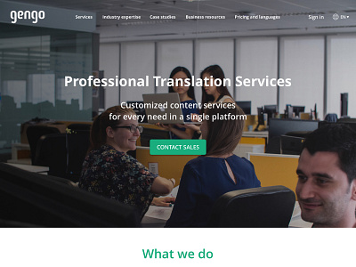 Gengo's Micro landing Page branding design identity minimal ui web website