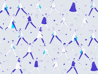 Modern World crowd man men mobile pattern people women