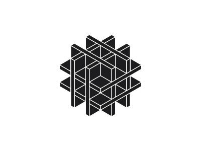 Sesquiplicate Logo 3d black cube design geometric hexagon interconnected intersect isometric linked logo logomark mark symmetrical vector