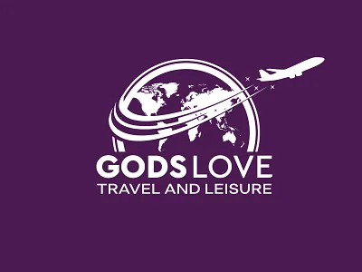 GODSLOVE Travel business logo branding design flat holiday logo icon identity illustration logo plane logo symbol symbol design symbol icon travel travel agency travel app travel logo travel symbol travel website travelling travels logo