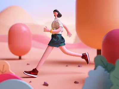 Girl-06 3d c4d design hiwow octane