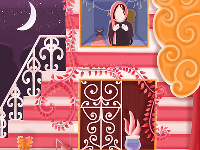 Ramadan art colorful creative details god hijab illustration islamic islamicart leaves night ornaments plants prayer ramadan sketchbook stairs tree treehouse woman