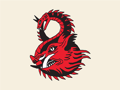 WAR PIG logo 2 2d animal art character color design drawing illust illustration logo vector work