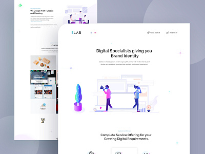 Landing Page for Creative Agency agency website colorful creative design design digital illustration illustration illustration design landing page minimal single page ui ux website