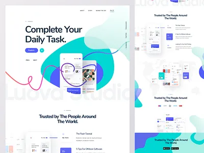 App Landing Page Design app landing art fold app foldable foldable fold landing page line mobile app top ui ux visual design web design