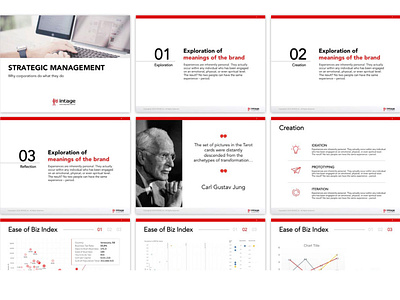 Red in 3% brand icons powerpoint template red typogaphy