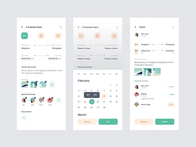 Business trip approval function app approval business trip green ui