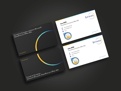 Business Card Spinos black blues brand brand design brand identity branding branding and identity branding design business card business card design business cards businesscard company dark gradient green letters logo vector yellow