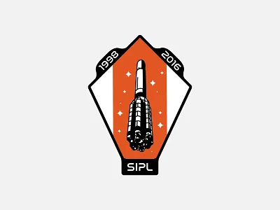 SIPL Space Program Badge 1998 2016 art badge black design galaxy graphic icon illustration nasa orange space sticker universe vector