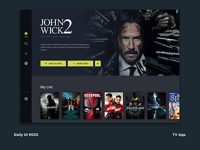 Daily UI #025 TV App dailyui dailyui 025 interface movie tv tv app ui