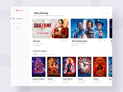 Movie ticket app - Web version cinema app cinema ticket dark app dark ui dynamic app dynamic web minimal web movie app movie ticket theater app ticket app web app web app design