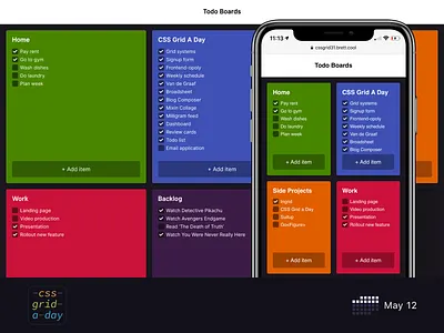 Todo Board | CSS Grid May 12 boards css grid todo