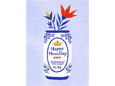 Mother's Day Card Design botanicals bouquet can can design flower flower can greetingcard illustration mom mothers day royal milk tea