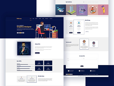 Robocop Parsonal Portfolio Website design illustration landing landing design landing page landing page design landingpage parsonal portfolio ui ui design uidesign webdesign website website design