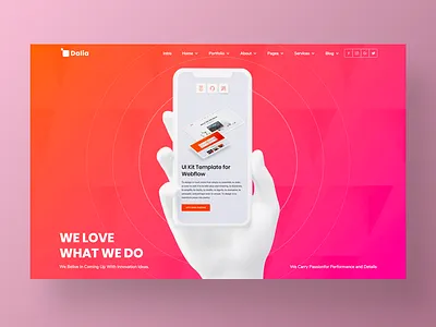 Dalia – UI Kit Website Template agency app branding corporate design gradient homepage illustration interaction interface landing layout minimal page site typography ui ux web website