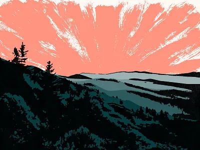 Landscape Process acrylic landscape mountain mountains paint photography range texture treated treatment tree trees