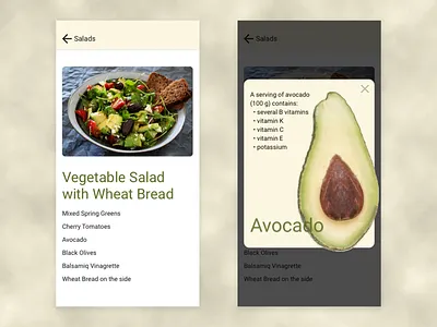 DailyUI Day 016 - Overlay for recipe app 016 dailyui design mobile mobile app design sketch uidesign