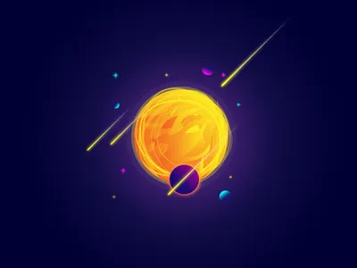 Galax Motion earth fire planet flat flat illustration galaxy illustration space stars universe web