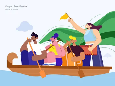 Dragon Boat Festival art illustration