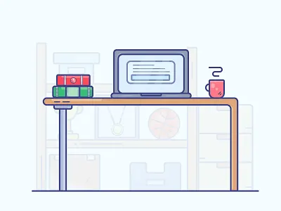 Desk Life coffee design desk icon illustration illustrator logo minimal vector