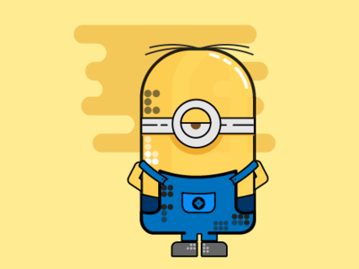 Minion Stuart cartoon art design illustration vector