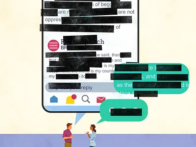 Let's Talk About Censorship Tw*!!*@ censorship conspiracy editorial facebook illustration lovers magazine social media twitter