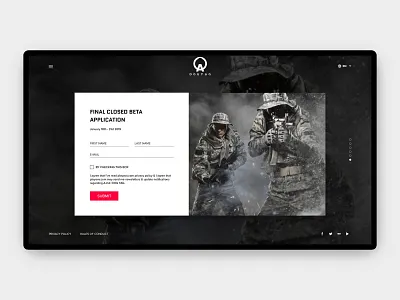 FPS Game A.V.A: DOG TAG Web UI/UX Design application fps fpsgame game game design gaming submit ui ux web web design web site webdesign website