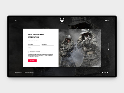 FPS Game A.V.A: DOG TAG Web UI/UX Design application fps fpsgame game game design gaming submit ui ux web web design web site webdesign website
