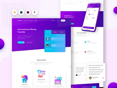 International Money Transfer Website Design bank chart finance homepage international langing money money app money transfer payment quick web