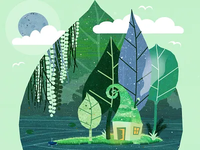 Lake Calm, upper half breathe calm forest house illustration illustration art illustrations island leaf leaves peaceful trees
