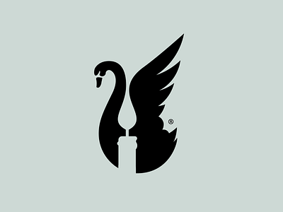 SWAN AND CANDLE brand candle candles design icon logo mark negativespace negativespacelogo swan swanlogo