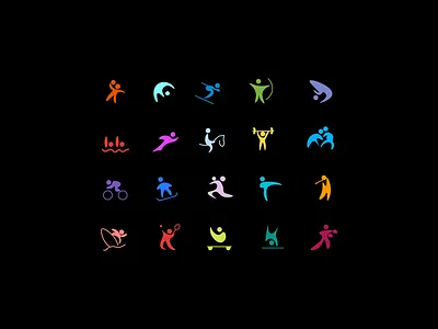 Free form Olympic icon set design icon illustration vector